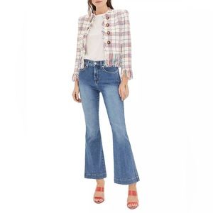 VERONICA BEARD CARSON HIGH RISE ANKLE FLARE IN MYSTIC BLUE